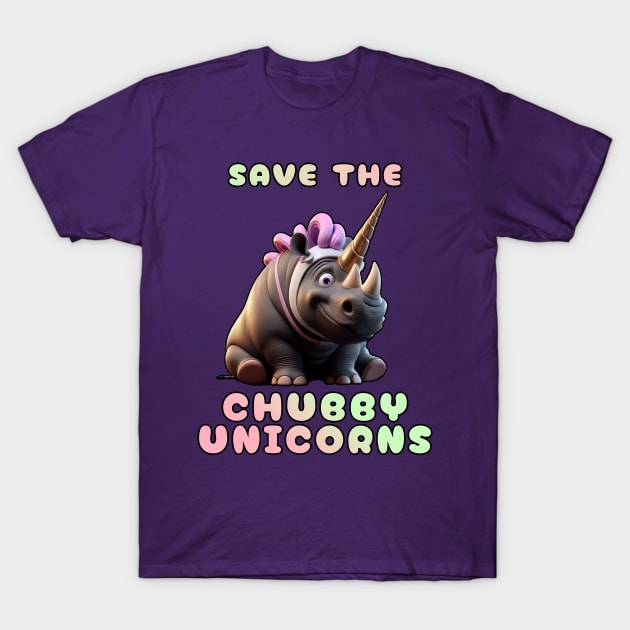 Save The Chubby Unicorns T-Shirt by Adulting Sucks